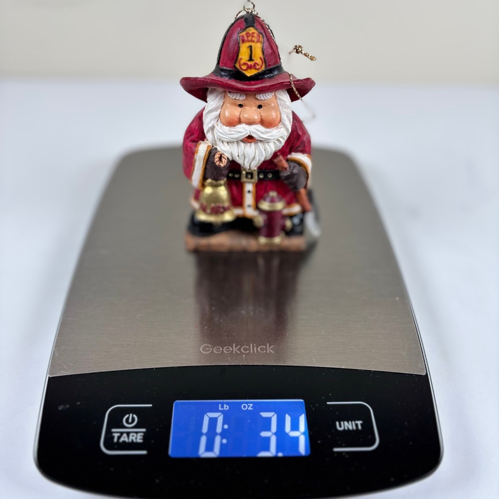 VTG Kurt Adler Firefighter Santa Ornament Handcrafted Resin North Pool FD 4.5" - Picture 9 of 9